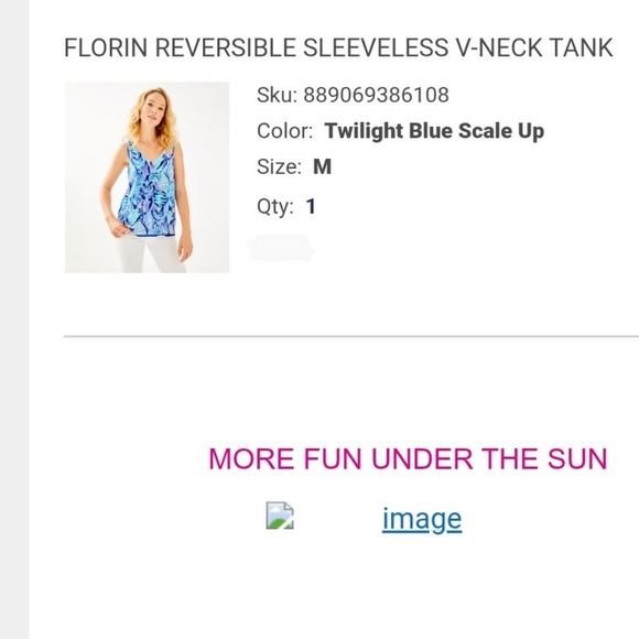 Lilly Pulitzer Reversible Tank Top-Twilight Blue Scale Up Print - Picture 8 of 10